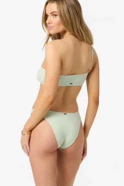 Willow Weave Seal Beach One Shoulder Bandeau Top - Green Lily | O'Neill