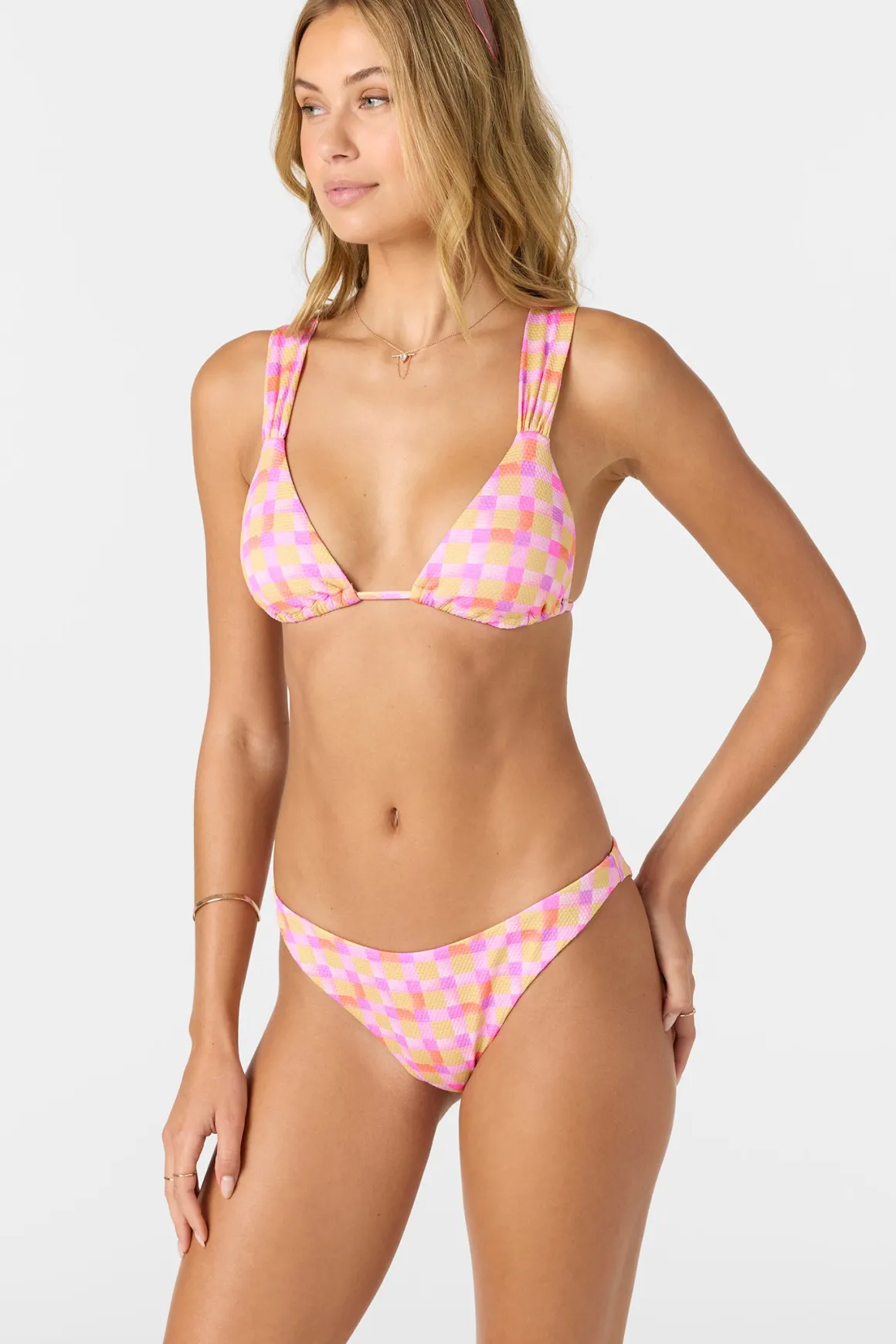 Windsor Plaid Menorca Triangle Top - Sachet Pink | O'Neill