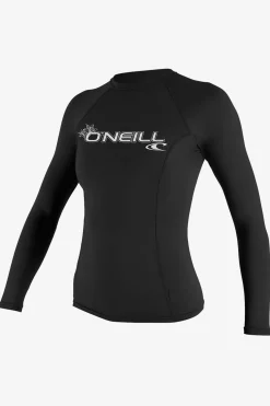 Women's Basic 50+ Long Sleeve Rashguard - Black | O'Neill