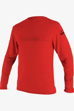 Youth Basic Skins 50+ Long Sleeve Sun Shirt - Red | O'Neill