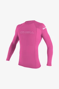 Youth Basic Skins 50+ Long Sleeve Rashguard - Fox Pink | O'Neill